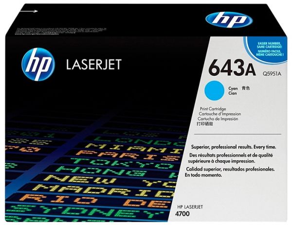 Заправка картриджа HP Color Laser Jet 4700 643A (Q5951A) голубой (10000 стр)