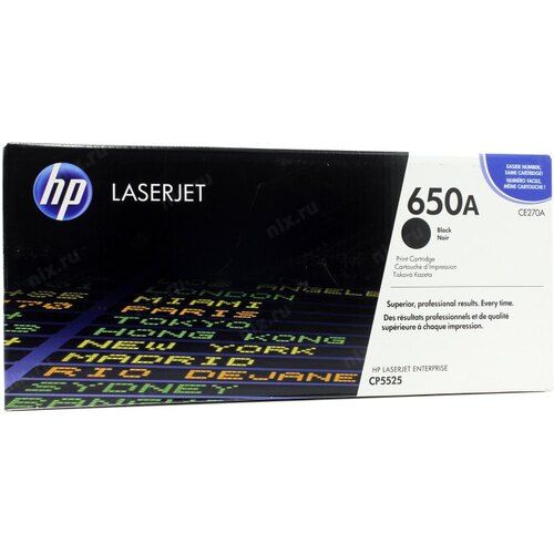 Заправка картриджа HP Color LaserJet CP5520/5525 650A (CE270A) черный (13500 стр)