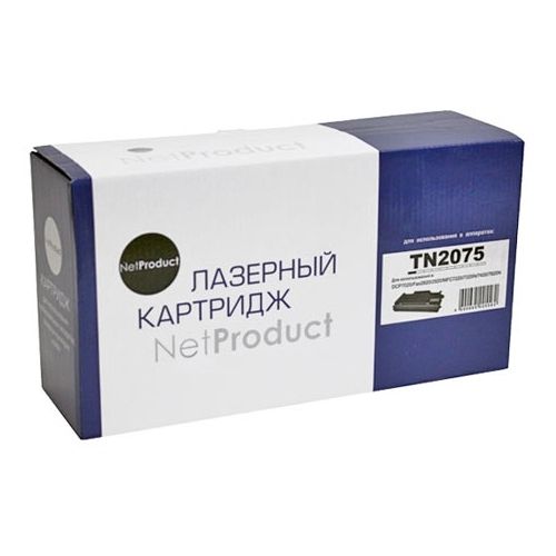 Тонер-картридж NetProduct (N-TN-2075) для Brother HL-2030/2040/2070/7010/7420/7820, 2,5K