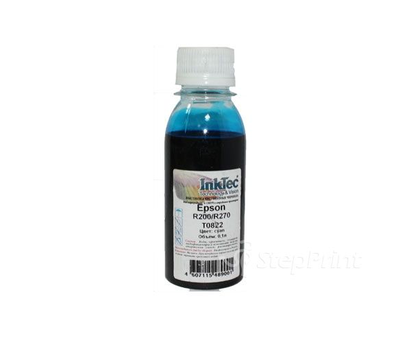 Чернила InkTec (E0010) для Epson R200/R270 (T0822), C, 0,1 л.