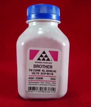 Тонер Brother TN 230M HL 3040/45/50/70/DCP 9010 magenta (фл. 50г) AQC фас. Россия